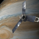 Artist’s depiction of Juno orbiting Jupiter.